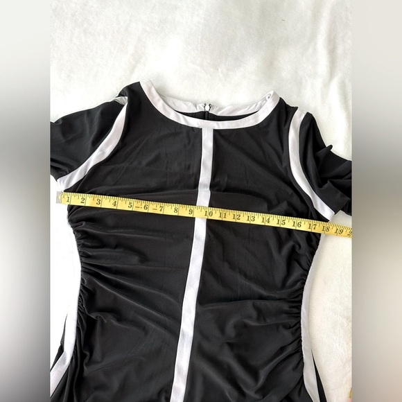 Ralph Lauren Long Sleeve Black and White Sheath Dress Size 10 - Picture 5 of 9